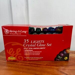 New GE String-A-Long 35 Lights Crystal‎ Glow Set Indoor Outdoor Multicolor